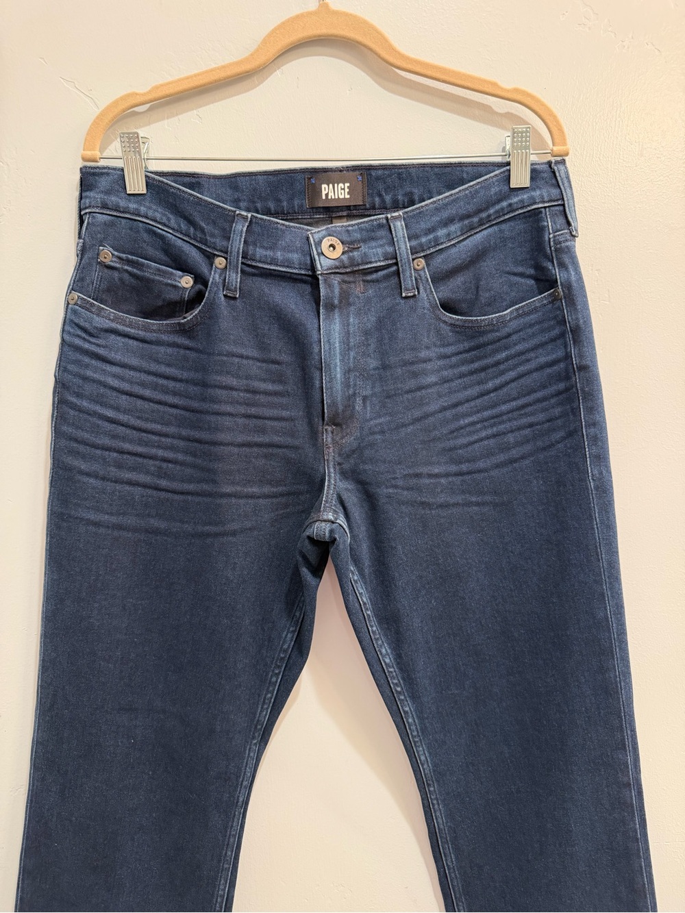 PAIGE Transcend Normandie Straight Leg Jean Dark Indigo Men’s Sz 32 x 34 Tall - Picture 5 of 9